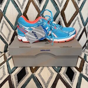 ASICS Women's Blue and Coral Athletic Shoes